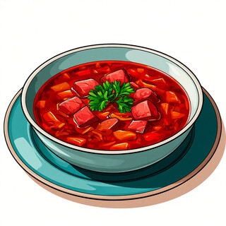 Борщ в тарелке