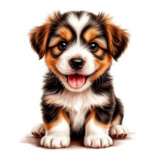 Весёлый милый щеночек